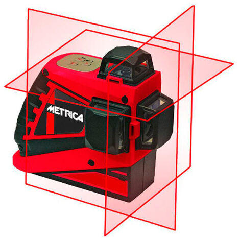 Metrica – Niveau laser 3D automatique rouge – Portée 50 m avec récepteur – Précision 2 mm / 10 m – Étanchéité IP54 – Laser classe II (1/5)
