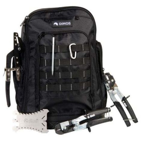Dimos – Sac à dos spécial agrafure avec outils ergonomiques pour couvreurs – Pince à encocher, poinçonner, sertir – 980323
