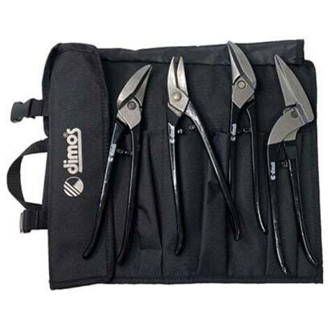 Dimos – Cisaille à tôle 980316 – Longueur de lame 330 mm – Sacoche compacte pour couvreurs zingueurs – Outils de coupe métal
