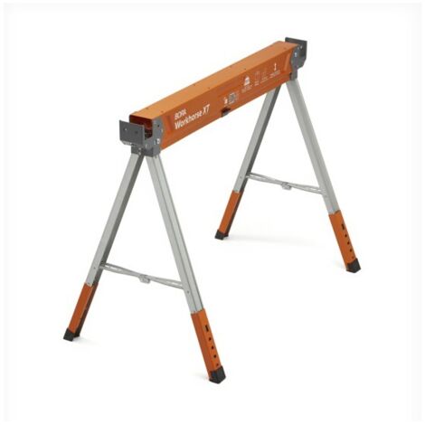 Tréteau de sciage réglable 612 kg – Structure en acier – Hauteur ajustable pour précision – Système Slide & Lock – Bora