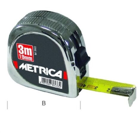 Mètre ruban METRICA CROMATO 3 m x 25 mm – Compact et résistant