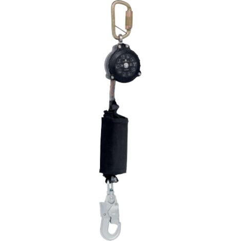 Antichute à rappel automatique sangle Delta Plus MICROBLOC AN106PF – 1,8 m nacelle, double émerillon, 140 kg EN360 (1/3)