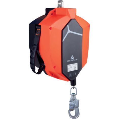Enrouleur à rappel automatique câble acier galvanisé 20 m 150 kg double émerillon NFC – Delta Plus AN18020T (1/3)