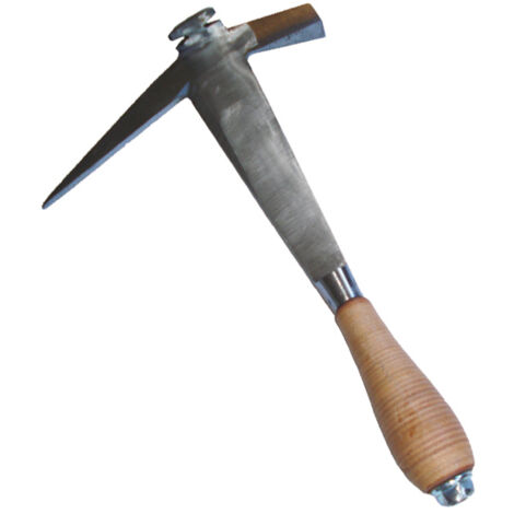 Marteau de couvreur allemand 700g – Manche en rondelles de cuir – 2 tire-clous latéraux – Pour ardoise et pierre – Wilmart