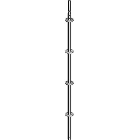 Layher – Montant d'échafaudage acier galvanisé 1m à 4m – Disques tous les 50 cm – Raccordements à angle droit – Usage professionnel chantier