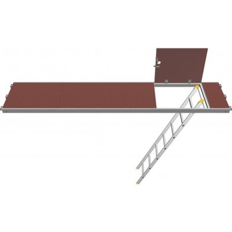 LAYHER - Plancher à trappe aluminium bois avec échelle d'accès pour échafaudage multidirectionnel LAYHER
