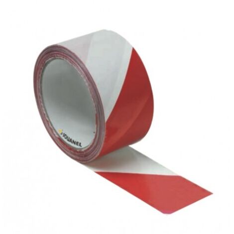 Rubalise plastique 50mm*100m blanc rouge de chantier