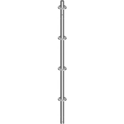 Layher – Montant sans goujon 0.50m à 2m – Acier galvanisé – Échafaudage multidirectionnel – Disques tous les 50 cm pour raccordements