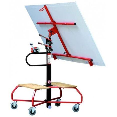 Taliaplast – Lève-plaques TALIATOP – Capacité de levage 65 kg – Hauteur maximale 3.30 m – 2 tablettes porte-outils incluses