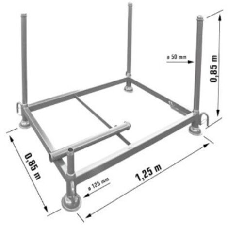 Altrad – Cadre gerbable démontable en acier galvanisé – Rack de rangement 0,85m – Optimise l'espace de stockage – Équipé d'anneaux pour élingue