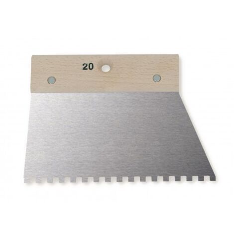 MONDELIN - Spatule à colle 20 cm dents carrées - 200 mm - 4 x 2,5 x 2,5 mm