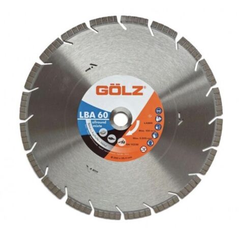 GÖLZ - Disque diamant LBA60, coupe à sec et à eau - pour scie à sol ou découpeuse - ø 350 mm / alésage 25.40 mm (1/5)