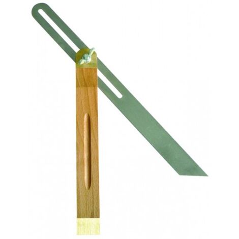 Taliaplast – Fausse équerre à coulisse 460963 – Talon bois véritable et garnitures laiton – Longueur 40 cm pour travaux de précision