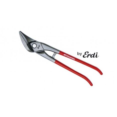 Jouanel – Cisaille à tôle bichantourneuse 280 mm – Coupe à gauche pour zinc – Lame lisse sans marque – Manches peints
