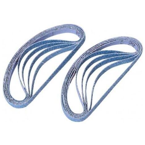 Lot De 10 Bandes Abrasives Grain 60 Pour Ponceuse - 20x520mm Maso, Idéales Pour Métal, Bois Et Acier