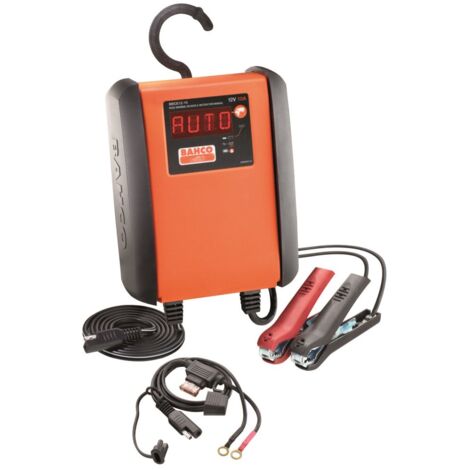 Bahco – Chargeur automatique 10A pour batteries 12V – Technologie microprocesseur – Protection inversions de polarité – Écran numérique multilingue (1/4)