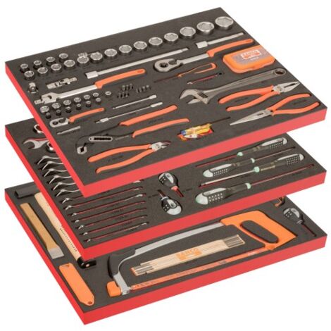 BAHCO - Composition de 3 modules mousse avec 158 outils à usage général (1/2)