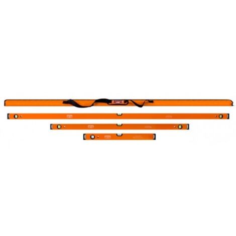 Bahco – Niveau à bulle 600/1200/1800 mm – Précision 0,5 mm/m – Fioles incassables – Aluminium léger 520 g/m – Sac de transport inclus