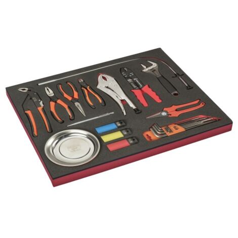 BAHCO - Module 3/3, pinces, clés mâles, coupelle magnétique et outil de préhension-23pc (1/2)