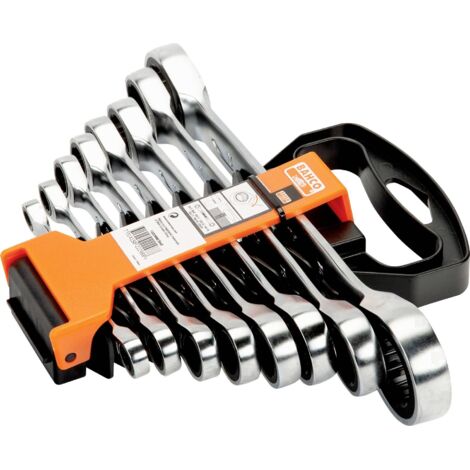 BAHCO - Jeu de clés polygonales à cliquet métriques - 8 pcs/support en plastique (1/3)