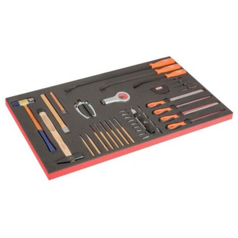 BAHCO - Module mousse pour servante 40", outils de frappe, limes et extracteurs - 45 Pcs