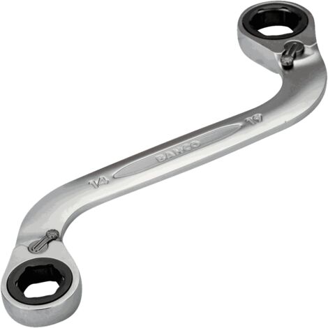 BAHCO - Clé polygonale à cliquet 14-19 mm en forme de S avec finition chromée, 200 mm (1/2)