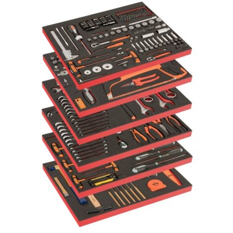 BAHCO - Composition de 6 modules mousse avec 346 outils à usage général