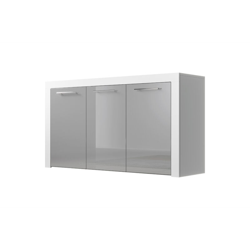 Aparador Bonitos Nelia blanco y gris 144x42x80 cm 3 puertas – acabado en 144 80 42cm