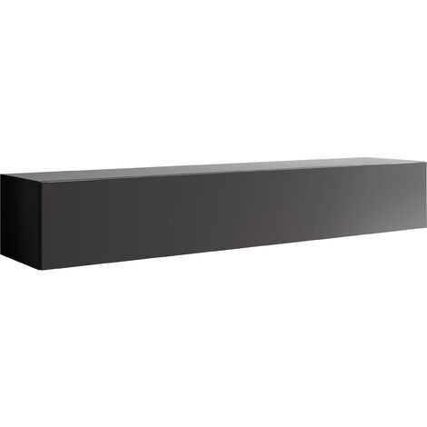 Mueble TV Mueble de televisión Colgante Mueble de Salón 1 puerta 3 compartimentos 180x30x40cm Modelo Berit 180x30 Gris Acabado en Brillo