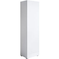 Armario con Patas 2cm Vitrina Mueble de Salón Armario de pared 1 puerta 40x167x29cm Modelo Luke V4 Blanco brillo