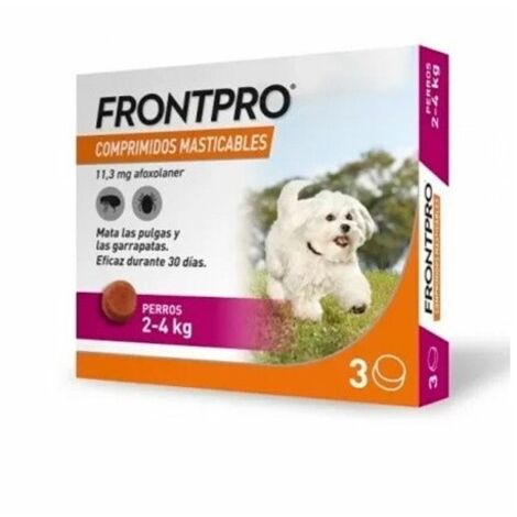 Frontpro Comprimido para perros masticable antiparasitarios 2-4 Kg 3 Pastillas