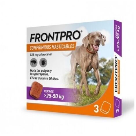 Frontpro Comprimido para perros masticable antiparasitarios 25-50 Kg 3 Pastillas