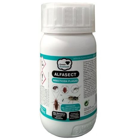 Insecticida FLOWER Zoosan Alfasect para Uso Ganadero 250ml
