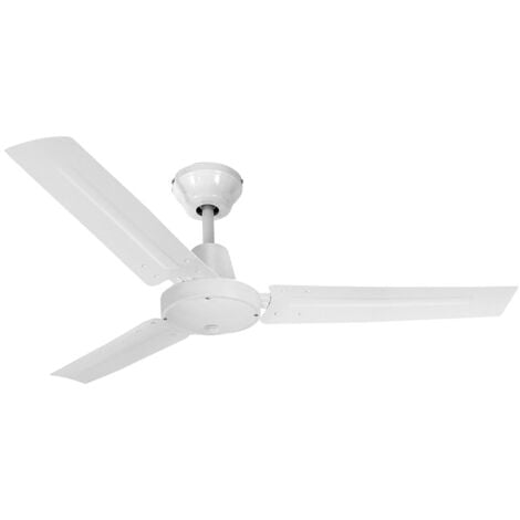 Ventilador de techo modelo industrial. color blanco. potencia: 60w aspas: ø140cm con controlador de pared edm