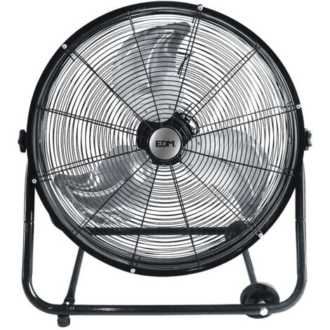 Ventilador industrial de suelo con ruedas Color Negro potencia 180w aspas ø60x70cm EDM