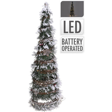 Abeto de navidad de rattan con 30 leds 60cm