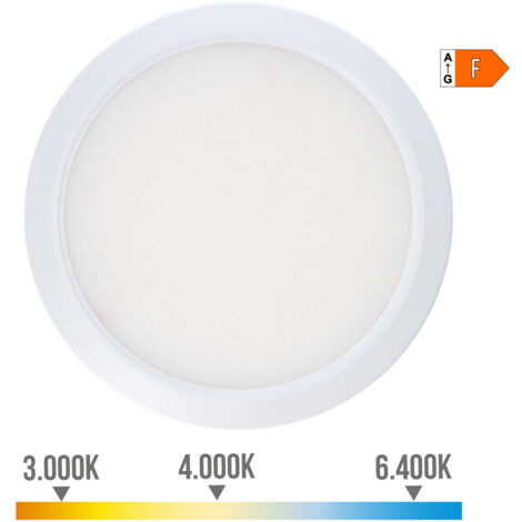 Downlight ajustable led superficie/empotrar 20 w 2050 lm, marco blanco, 3cct, ø22,5 cm (1/5)