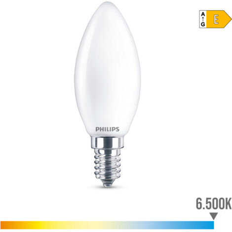 Bombilla PHILIPS Vela LED E14 6,5W 806lm 6500K Luz Fría 3,5x9,7cm