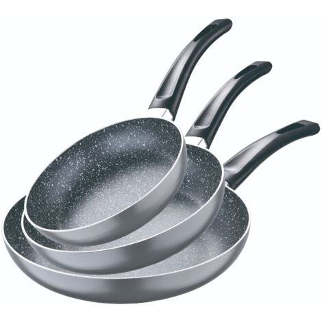 Set 3 sartenes (16+20+24cm) aluminio prensado, apto para inducción, navy black, san ignacio