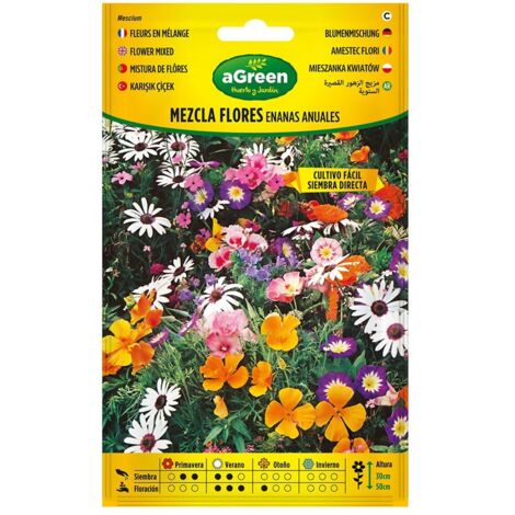 Sobre con semillas de flores mezcla enanas anuales 300593bolsh agreen