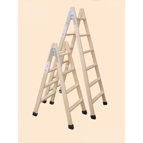 Escalera de madera peldaños anchos 190cm alto bld-7 plabell (1/6)