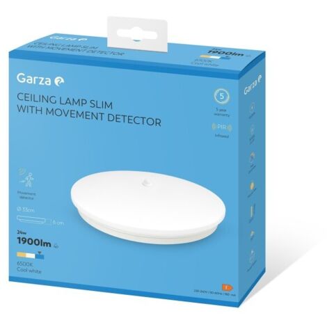 Garza Plafón led sensor movimiento 6500K Luz fría (1/2)