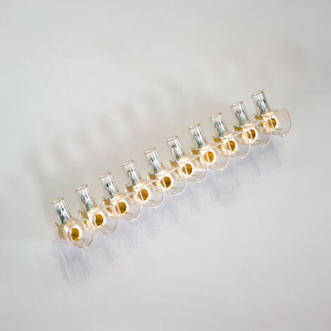 Regleta ciega transparente de 10 polos de 4 mm² (450V 32A) color transparente