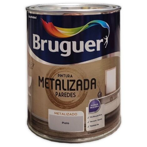 Bruguer Pintura metalizada paredes plata 1 Lt