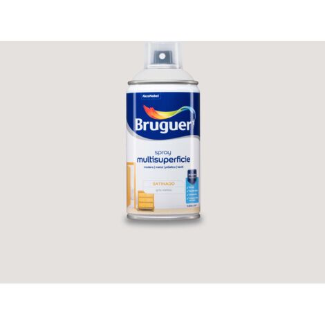 Bruguer Acrylic Multisuperficie Esmalte al agua en Spray  Satinado Gris Niebla 300 ml