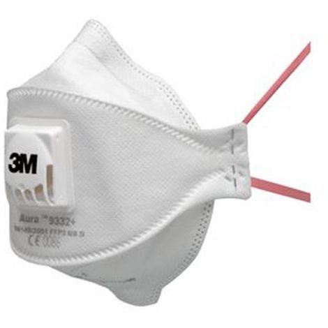 Aura máscara 3M 9332 plegable polvo FFP3 con válvula de 10 x