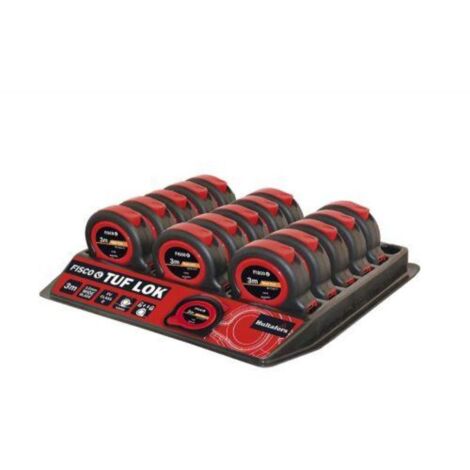 fisco-tk3m-flexómetro clase ii a prueba de impactos tuf-lok (3x13) en mm y bandeja con 45 uds. (caja 45)