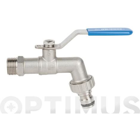 Grifo curvo Genebre 3063-1/2"X3/4" Manguera inox