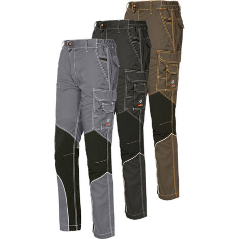 Issaline 8830B-080 Pantalón de trabajo extremadamente elástico gris antracita L (1/10)