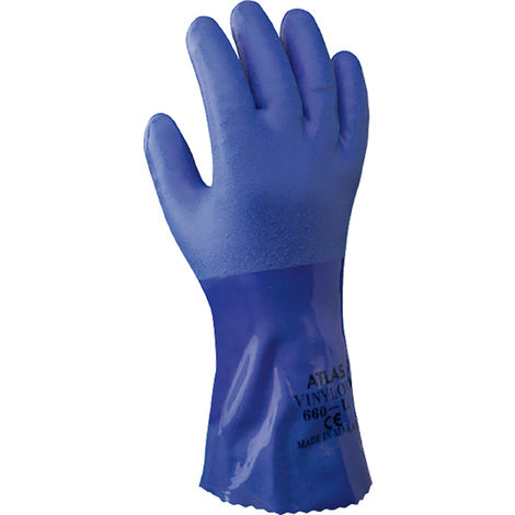 GUANTE PVC SHOWA 660 T-10 AZUL - 729080